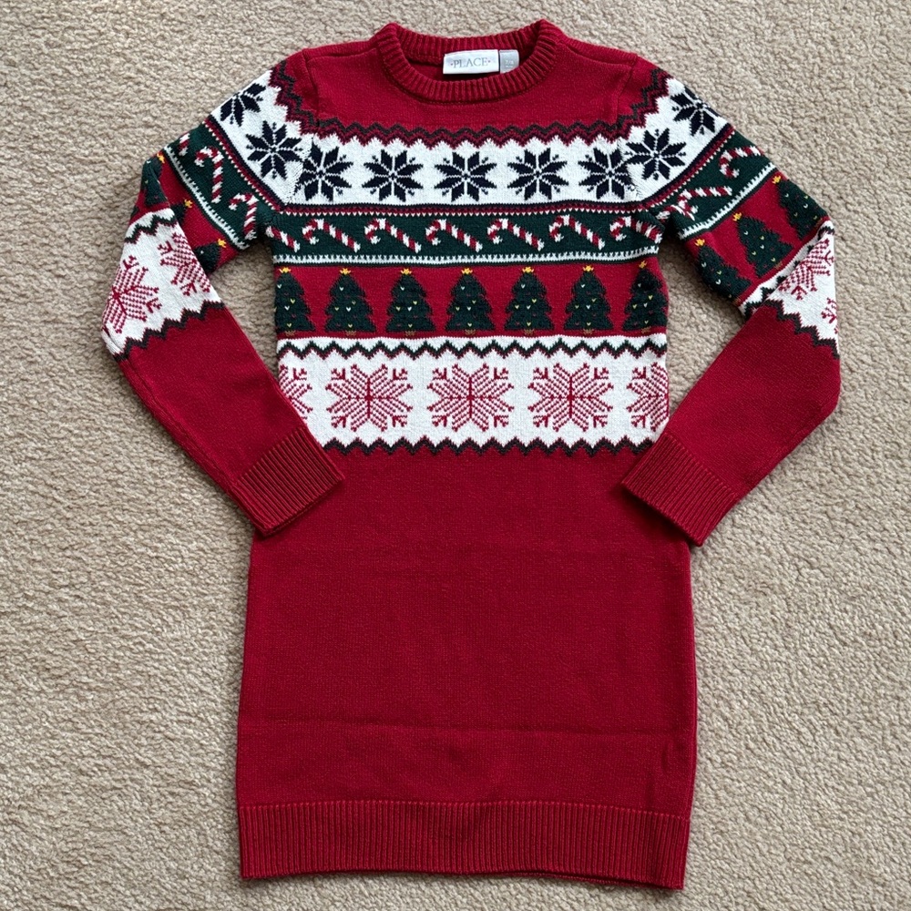 THE CHILDREN’s PLACE Red Holiday Sweater Dress